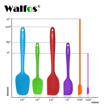 WALFOS Kitchen Utensil Cooking Tools Silicone Spatula Set Spoon Cake Spatulas