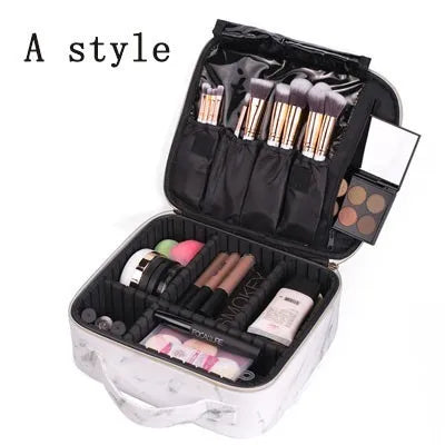 New Female Fashion Professional Makeup Suitcase for Cosmetics Case Marble