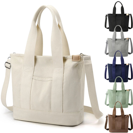 Canvas Bags for Women Handbags Shoulder Bags Solid Color