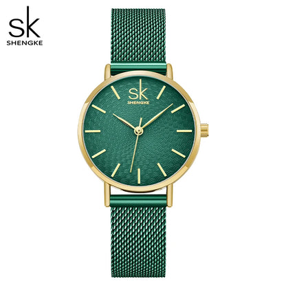 Shengke New Creative Women Watches Luxury Rosegold Quartz Ladies