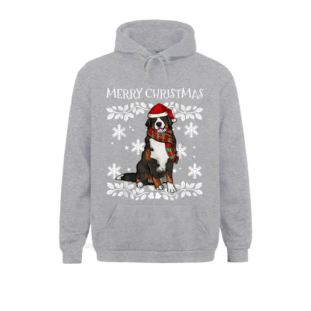 Merry Christmas Ornament Bernese Mountain Dog Xmas Santa Pullover Hoodies