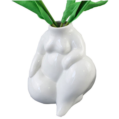 Hot Sale Modern Nordic White Ceramic Body Vases for Home Decor Art Sculptures