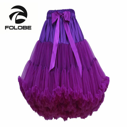 Net Yarn Tutu Skirt Boneless Petticoat Multi Color Fluffy 55cm Soft Tutu Skirts