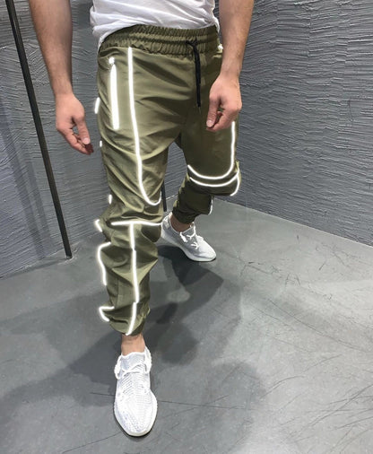 Wholesales Night Running Reflective Beam Pants Men's Hip-Hop Luminous Casual