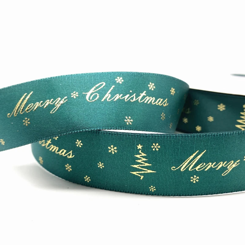 10mm 15mm 25mm Christmas 5yards Ribbon Printed Merry Christmas Ribbon