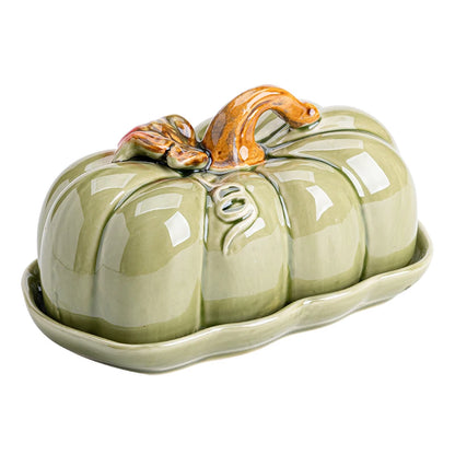 Cute and Novel Pumpkin With Lid Ceramic Dining Plate Snack Plate Utensils