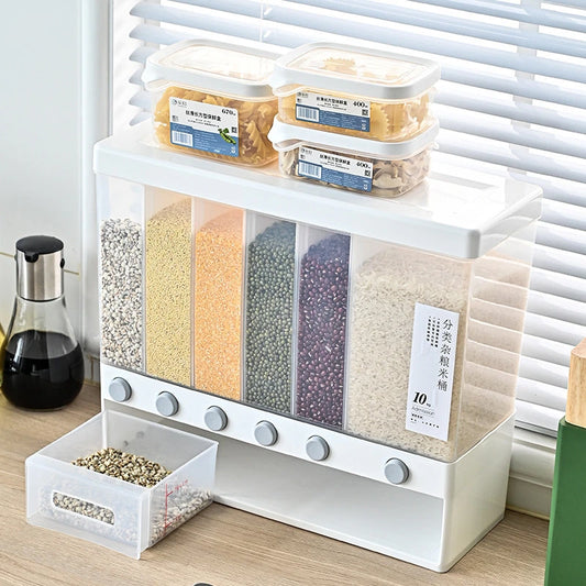 Home Sealed Rice Storage Box Wall Mounted Cereal Grain Container Dry Food