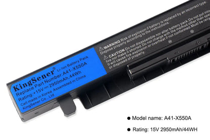 14.4V 6800mAh Korea Cell New A41-X550a Laptop Battery