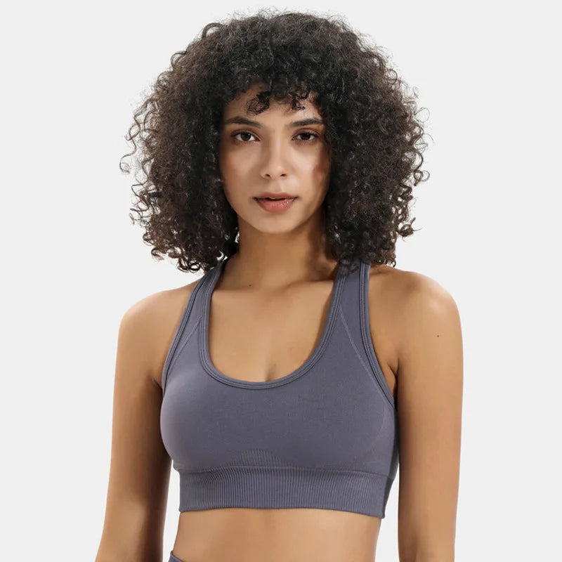 Women's Cropped Top Bra Nylon Sports Bra