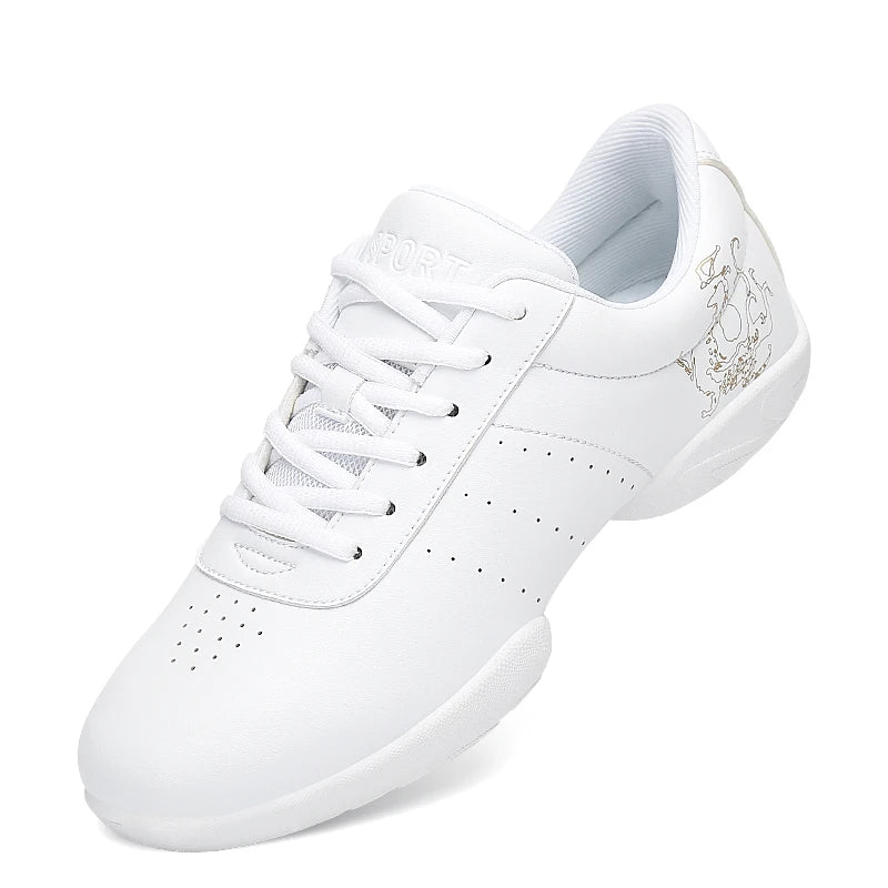 White Aerobic Shoes Children's Adult Fitness Shoes Gymnastics Sports Jazz Dance