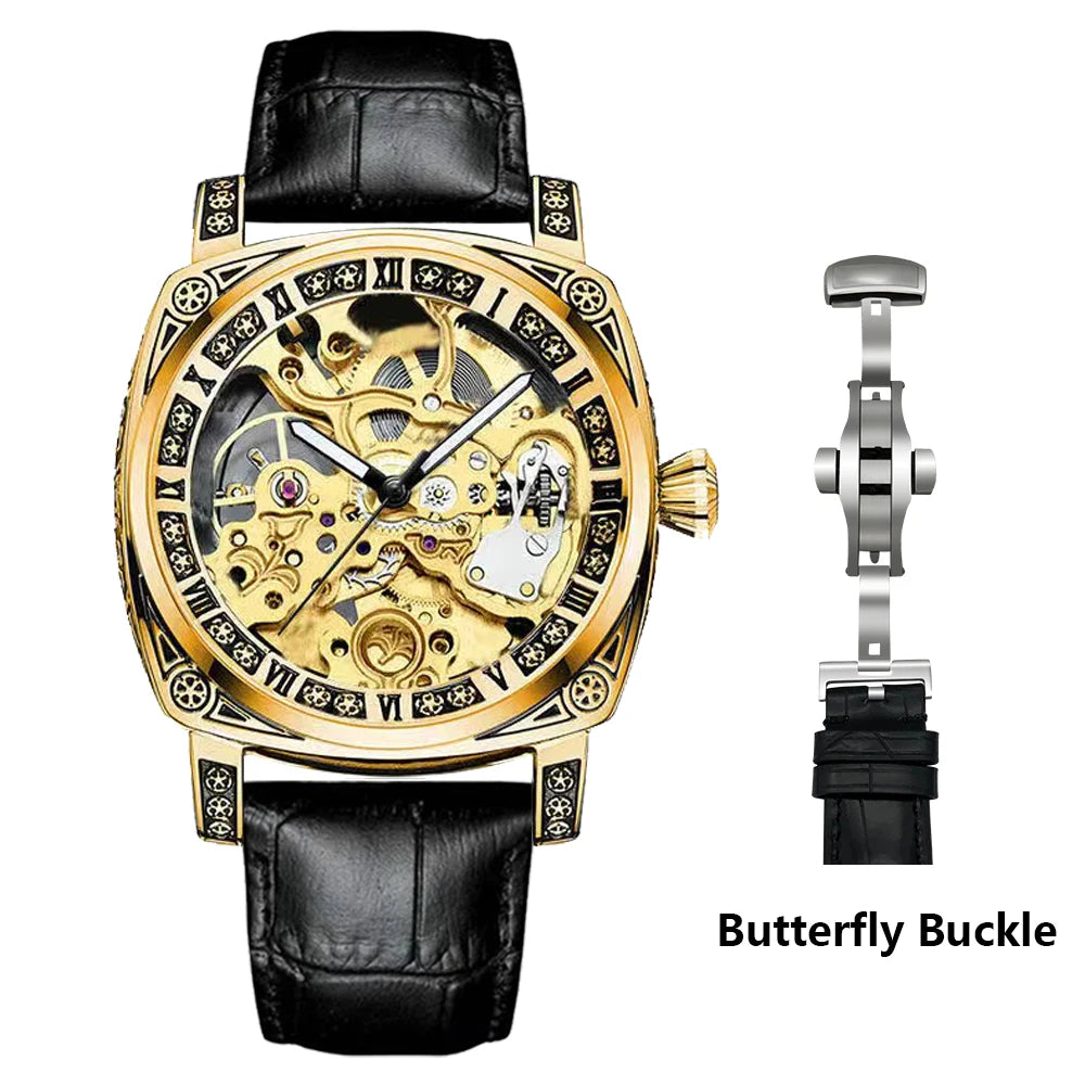 Authentic Brand Carved Watches Fully Automatic Men Watches