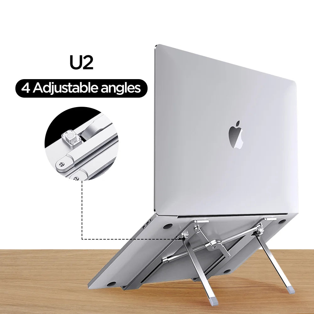 COOLCOLD Laptop Stand Height Adjustable Aluminum Laptop Riser Holder Portable