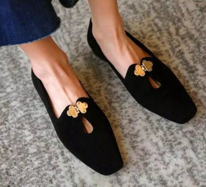 Ladies Flat Shoes Round Toe Solid Color Single Shoes Retro Elegant Shoes Casual