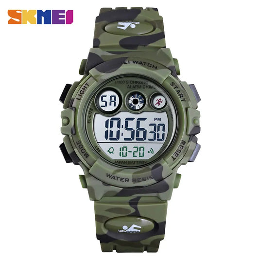 SKMEI Children LED Electronic Digital Watch Stop Watch Clock 2 Time Kids