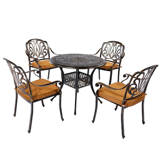 Outdoor Furniture Patio Sets Wrought Iron Aluminum Table and Chairs