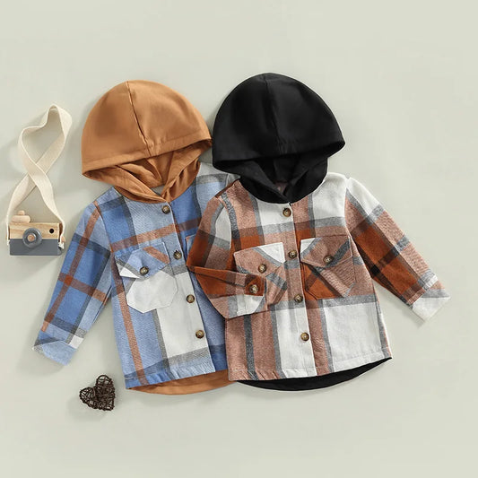 1-6y Autumn Fashion Little Kids Boys Girls Cotton Shirts Jacket Child