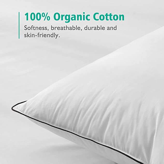 Hotel Down Pillow 100% Cotton Cover Downproof Bed Pillow Natural Goose Down