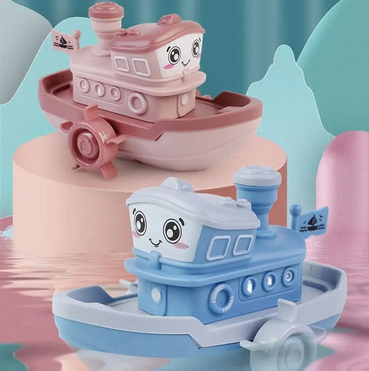 Baby Bath Toys Cute Cartoon Ship Boat Clockwork Toy