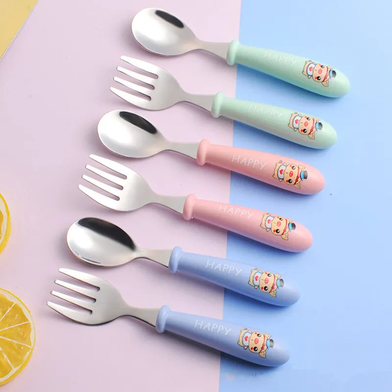 Baby Gadgets Tableware Set Children Utensil Stainless Steel Toddler Dinnerware