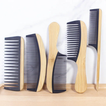 Hot Sale Natural Bamboo Wooden Tail Hair Combs Anti-Static Hairs Care Healthy