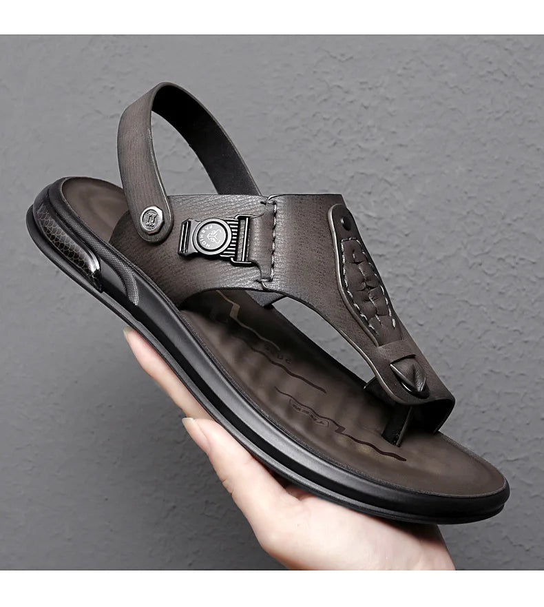 2022 Latest Sandals Designs for Men High Quality Leather Slippers Slide Sandals