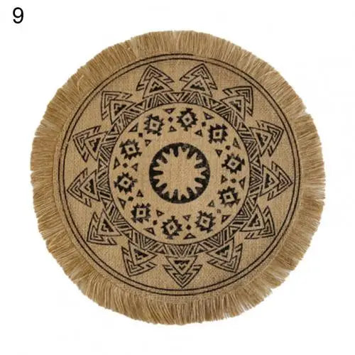 Rattan Trivet Mats Table Mat Heat Insulation Handmade Cotton Flax Dining Table