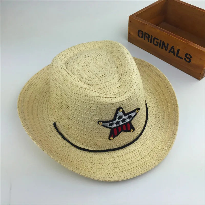 Outdoor Children's Jazz Cowboy Hat Summer Straw Hat Boys