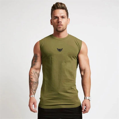 Summer Compression Gym Tank Top Men Cotton Bodybuilding Fitness Sleeveless