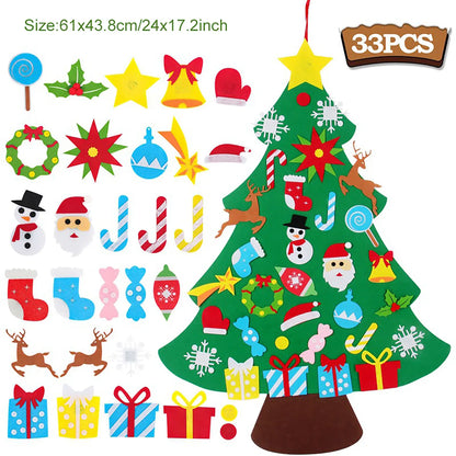 Kids DIY Felt Christmas Tree Merry Christmas Decorations for Home 2024