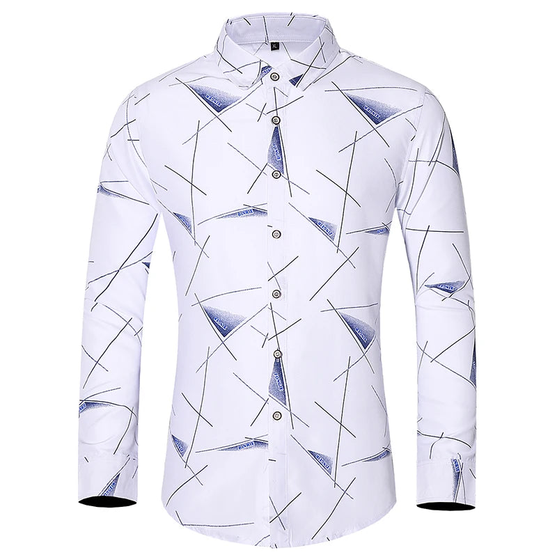 Casuals Shirt Men Autumn New Arrival Personality Printing Long Sleeve Shirts