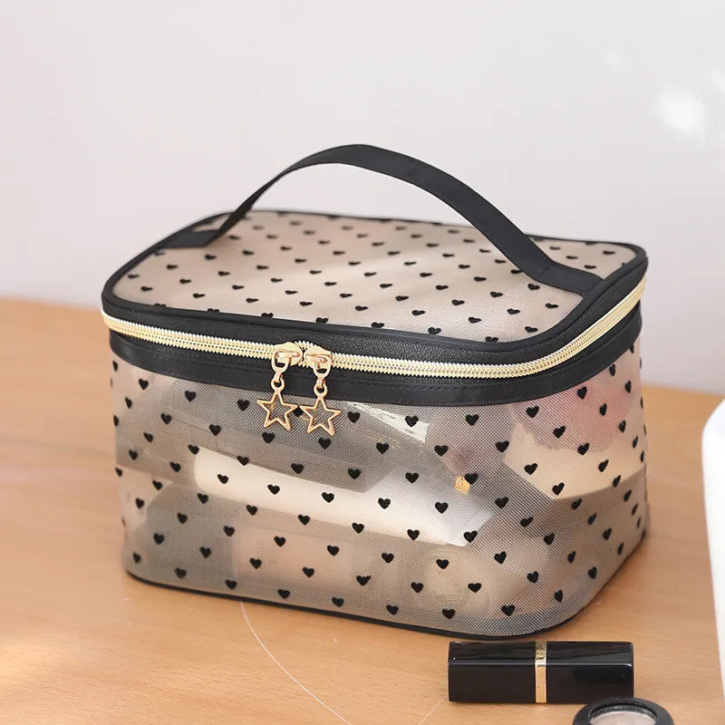 Portable Cosmetic Bag for Women Multifunctional Fine Mesh Toiletries Storage