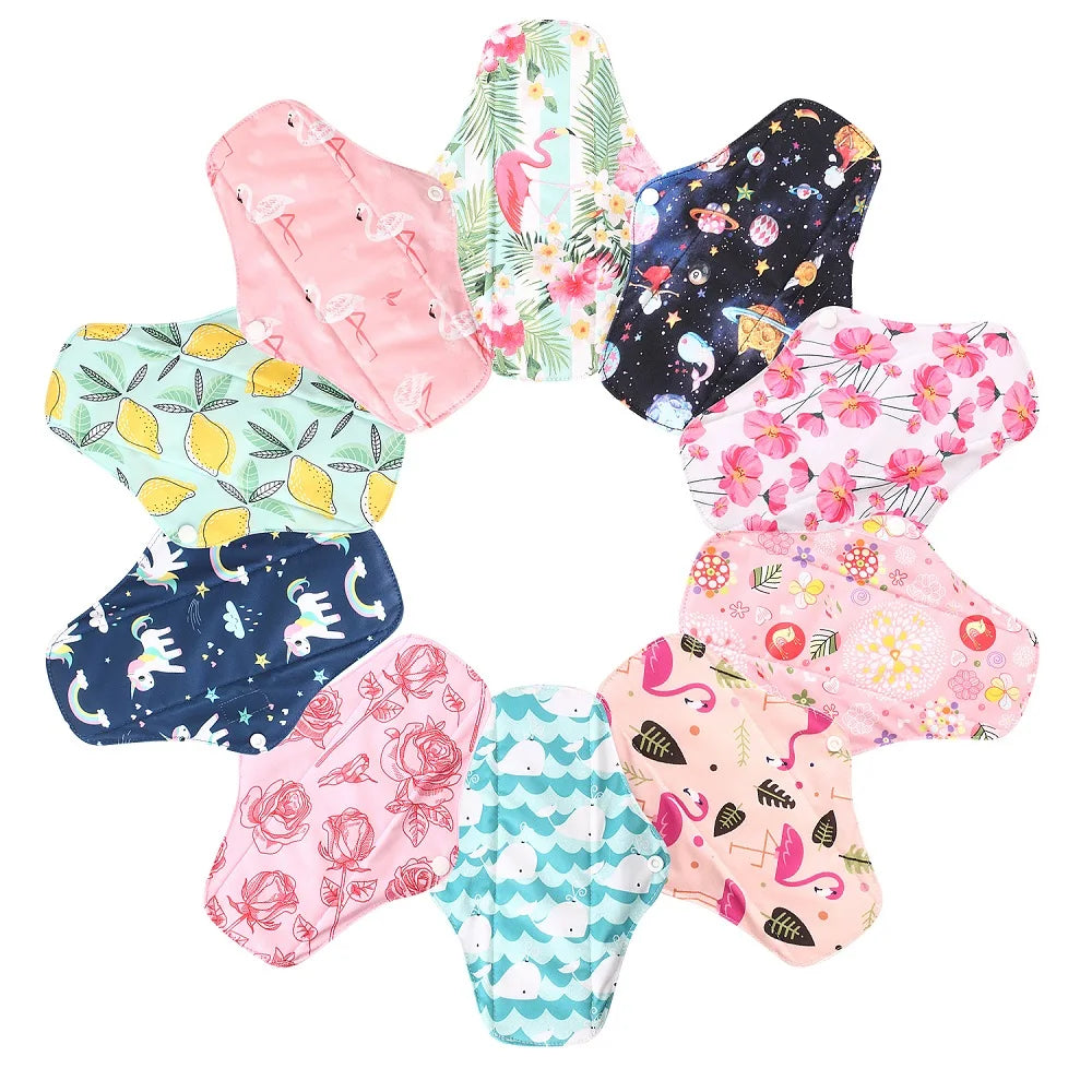 10pcs Reusable Washable Sanitary Pads Toallas Sanitaria Cloth Pad Character