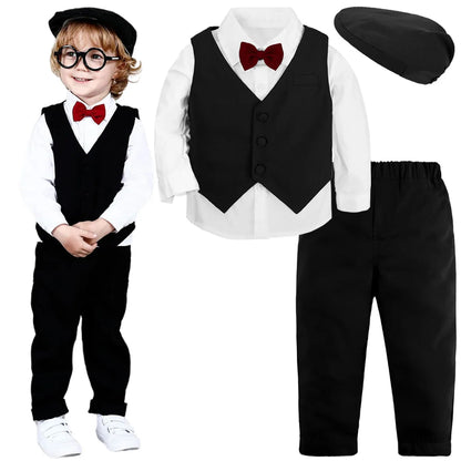 Boys Wedding Suit Baby Clothes Infant Birthday Party Gift Outfit Set