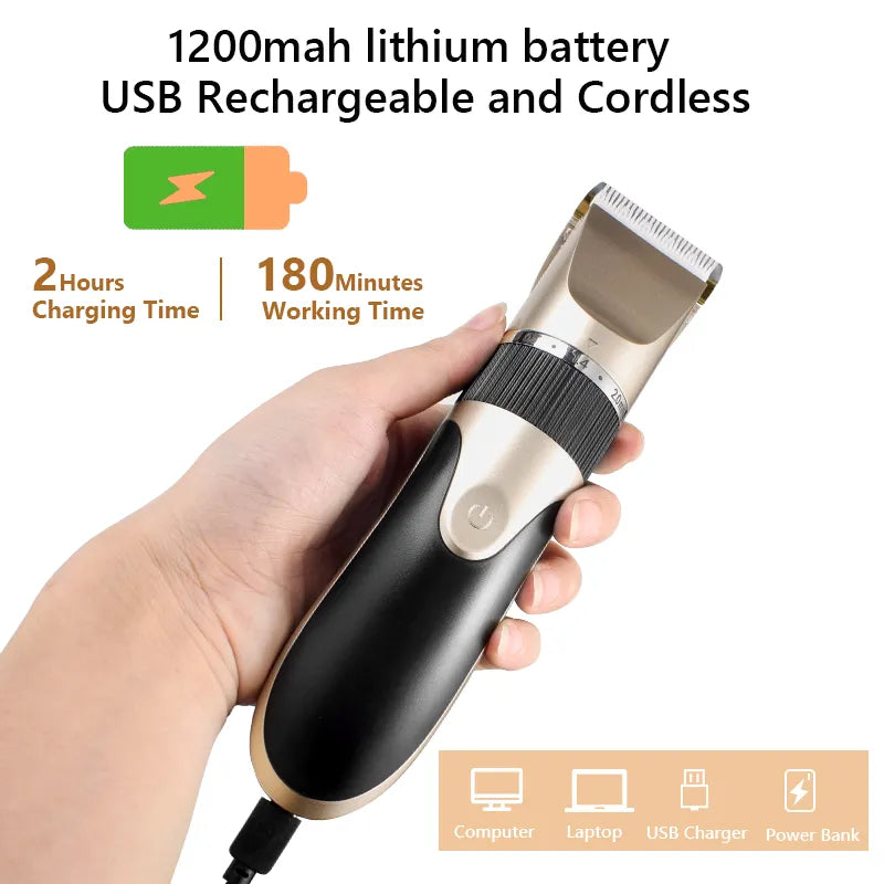 Professional Hair Clipper Men's Barber Beard Trimmer Rechargeable Hair Cutting