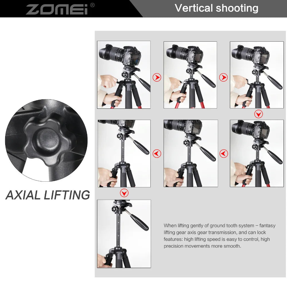 ZOMEI Q111 Professional Portable Travel Aluminum Camera Tripod & Pan