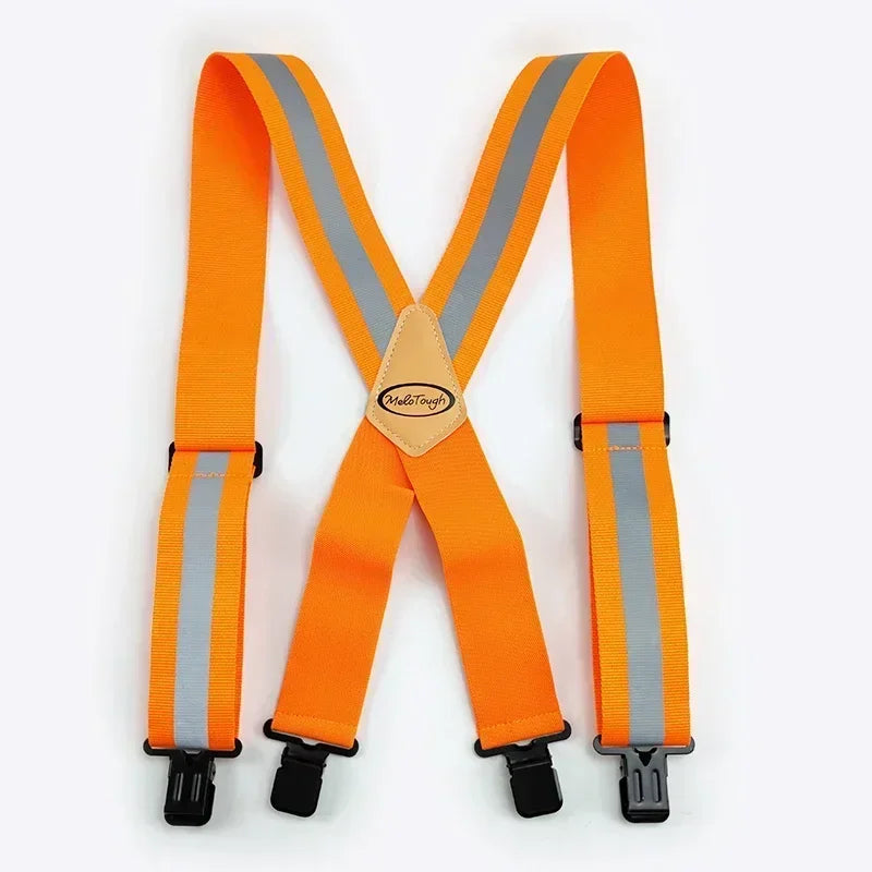 1Pc 5*120cm Men's Adult X-Type 4 Clips High Elastic Suspender Adjustable Heavy