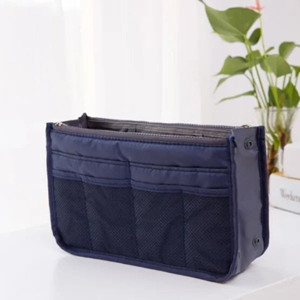 Nylon Cosmetic Bags for Women Tote Insert Double Zipper Makeup Bag Toiletries