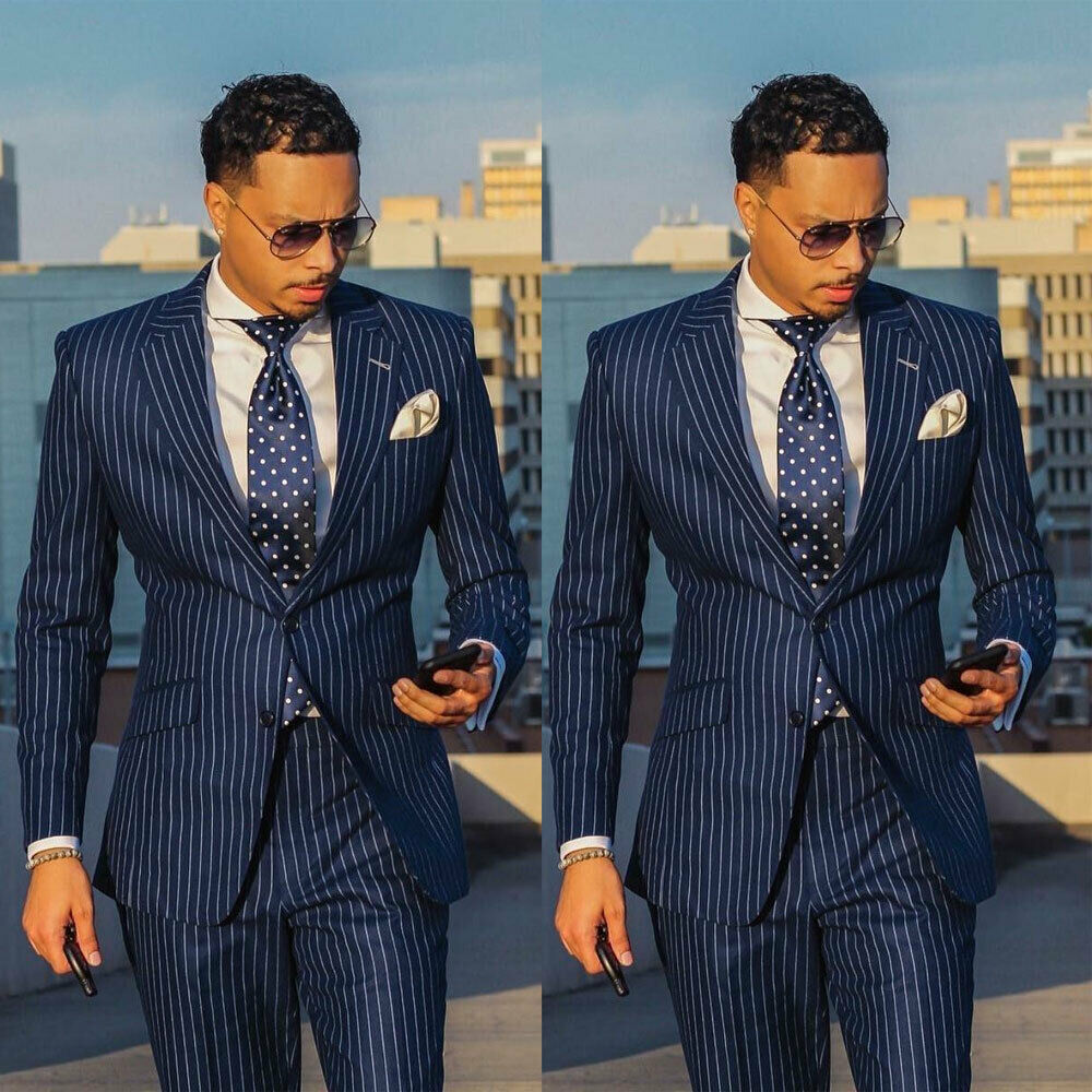 2pc/3pc Mens Suits With Pants Stripe Men's Blazer Slim Fit Wedding