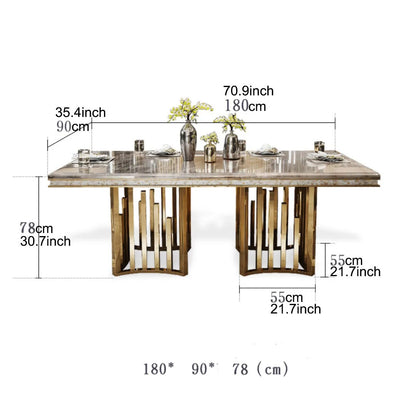 Modern Marble Dining Tables Modern Rectangular Gold Stainless Dining Table