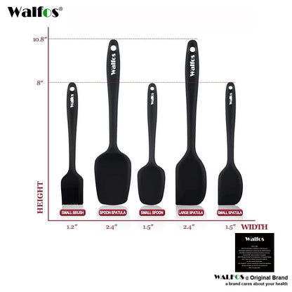 WALFOS Kitchen Utensil Cooking Tools Silicone Spatula Set Spoon Cake Spatulas