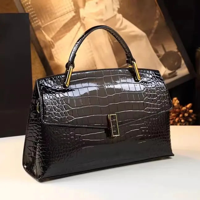 Crocodile Pattern Leather Women's Handbags Luxury Fashion Lady Shell Shoulder