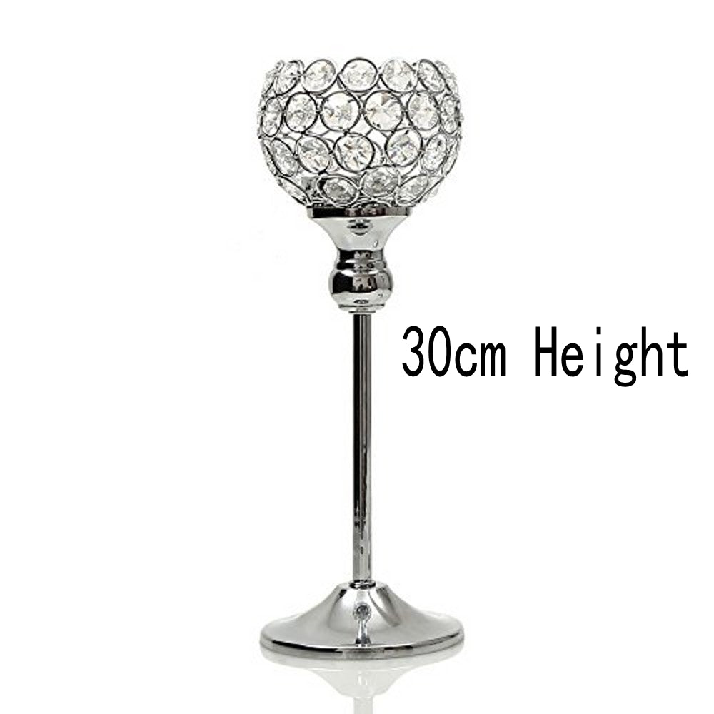 Home Decoration Metal Candlesticks for Candles Crystal Tealight Centerpieces