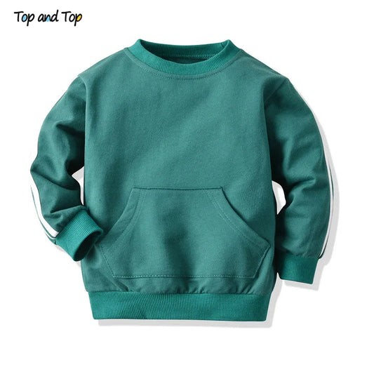 Top and Top Fashion Baby Kids Boys Girls Clothes Set Pullover Sweatshirt