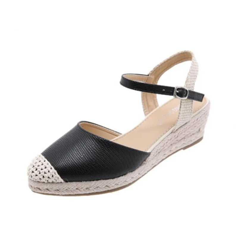 Women Sandals Closed Toe Fisherman Pumps for Ladies Buckle Strap Braided Sandal