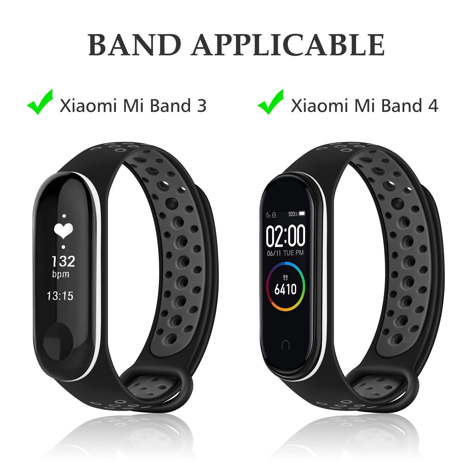 Strap for Xiaomi Mi Band 6 5 Silicone Anti-Sweat Replacement Wrist Strap