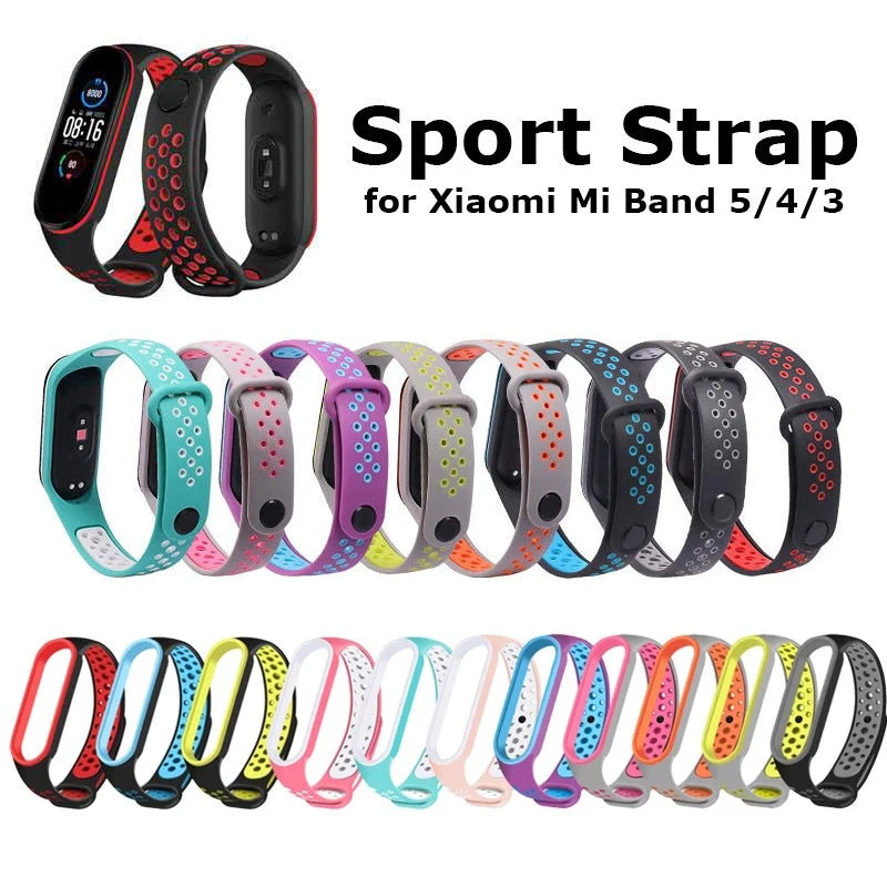 Strap for Xiaomi Mi Band 6 5 Silicone Anti-Sweat Replacement Wrist Strap