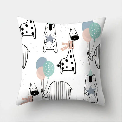 Dinosaur Alpaca Owl Panda Decorative Cushions Pillowcase Polyester Cushion Cover