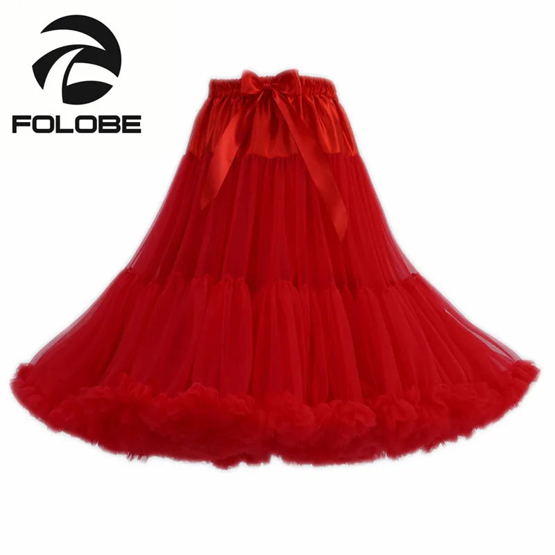 Net Yarn Tutu Skirt Boneless Petticoat Multi Color Fluffy 55cm Soft Tutu Skirts