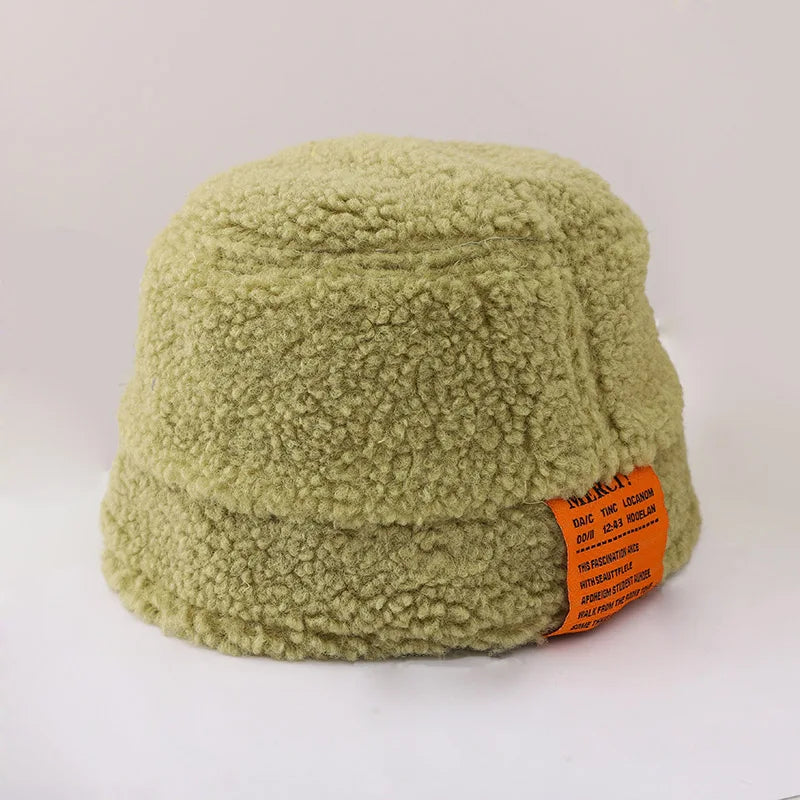 Autumn Winter Lambwool Baby Hats Letter Pattern Kids Boys Girls Caps