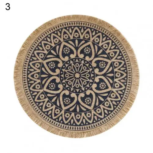 Rattan Trivet Mats Table Mat Heat Insulation Handmade Cotton Flax Dining Table